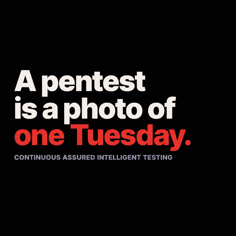 A pentest is a photo of one Tuesday. It captures the state of your app on a single day. The day afte